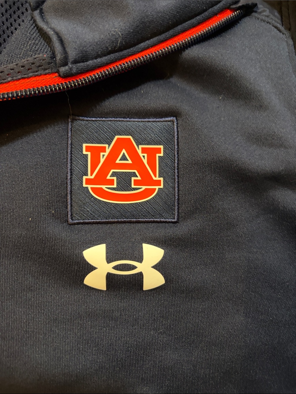 2021 Sideline Command Under Armour Navy Jacket with Orange Trim and Auburn Logo - Picture 3 of 5